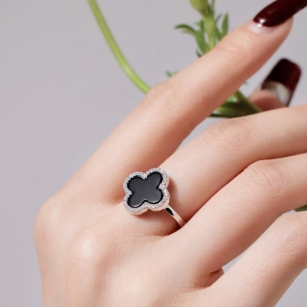 925 Sterling Silver Flower Minimalist Band Ring E12-32